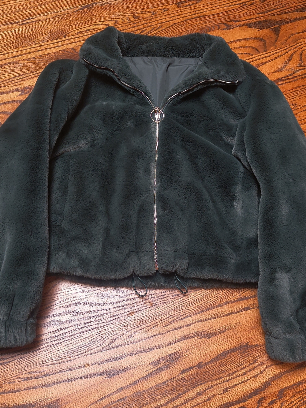 Dark Green Faux Fur Jacket
